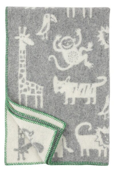 Klippan Vlněná dětská deka Jungle grey 90x130