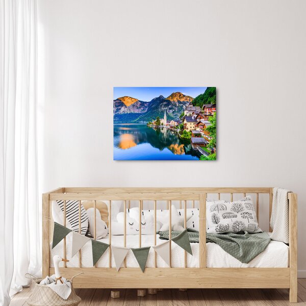 Obraz - Alpská vesnice (70x50 cm)