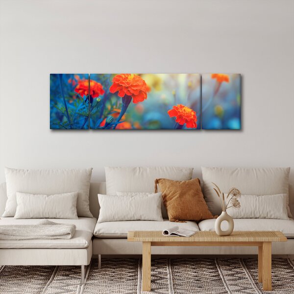 Obraz - Oranžové květy (170x50 cm)