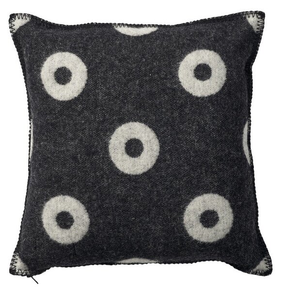 Klippan Vlněný povlak na polštář Rings black 45x45