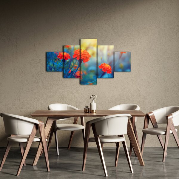 Obraz - Oranžové květy (125x70 cm)