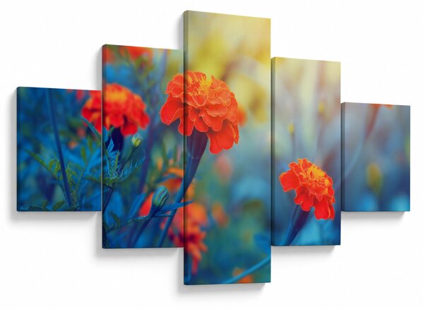Obraz - Oranžové květy (125x70 cm)