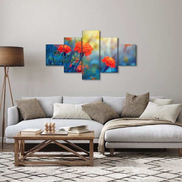 Obraz - Oranžové květy (125x70 cm)
