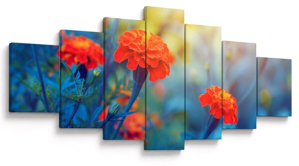 Obraz - Oranžové květy (210x100 cm)