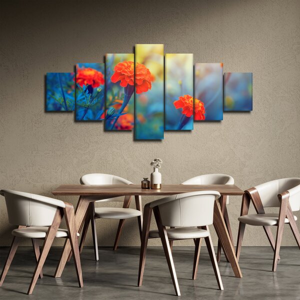 Obraz - Oranžové květy (210x100 cm)