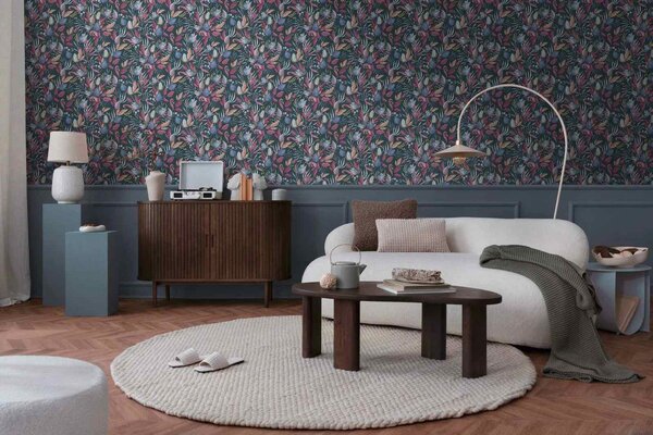 A.S. Création | Vliesová tapeta na zeď COSMO Living 79062-3 | 0,53 x 10,05 m | vining ivy, vínová, modrá, růžová, oranžová