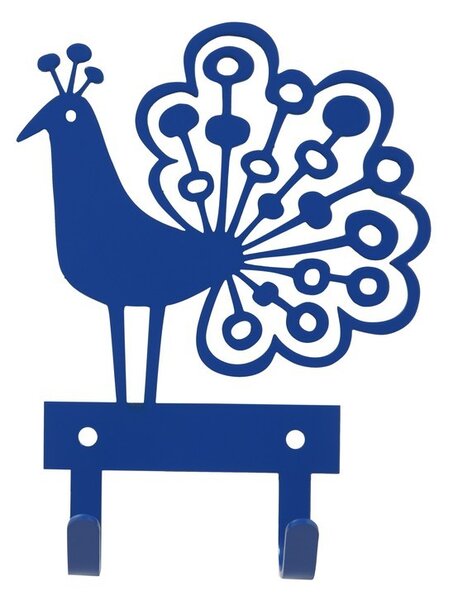 Bengt & Lotta Kovový věšáček Peacock blue 14,5x11,5