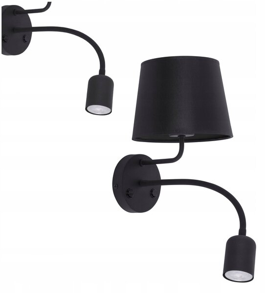 TK Lighting Moderní 2bodové nástěnné svítidlo MAJA BLACK s vypínačem černé