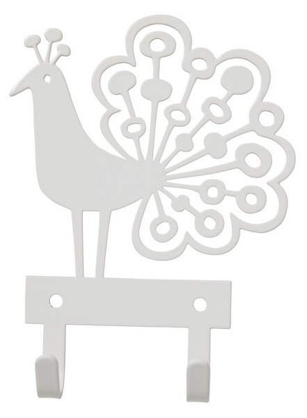 Bengt & Lotta Kovový věšáček Peacock white 14,5x11,5