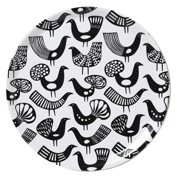 Klippan Kulatý servírovací tác Blackbird white 38cm