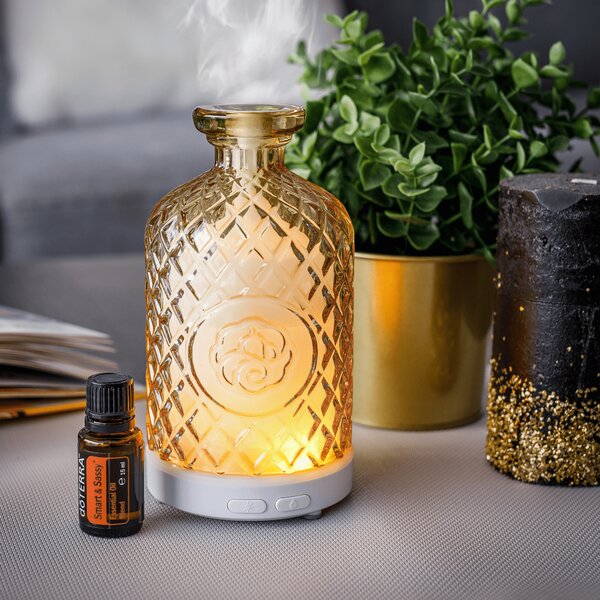 KONDELA Ultrazvukový aroma difuzér, žlutý, GILI