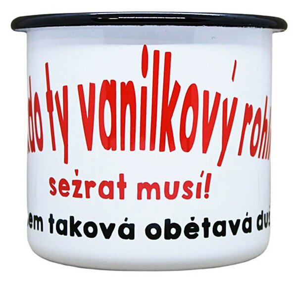 Vtipný plecháček s potiskem Vanilkový rohlíčky, 330 ml