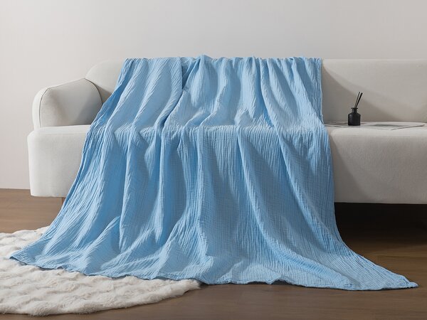 XPOSE® Dětská mušelínová deka SENA Premium - světle modrá 120x120 cm