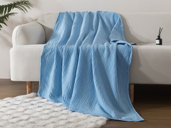 XPOSE® Dětská mušelínová deka SENA Premium - světle modrá 120x120 cm