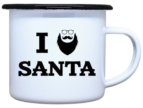 Vánoční plecháček s potiskem Santa Objem: 330 ml