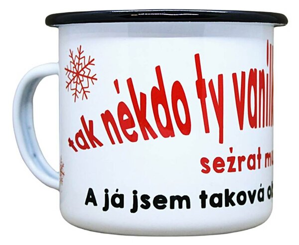Vtipný plecháček s potiskem Vanilkový rohlíčky, 330 ml