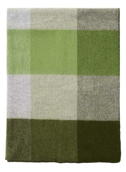 Klippan Vlněný pléd Block green 130x180