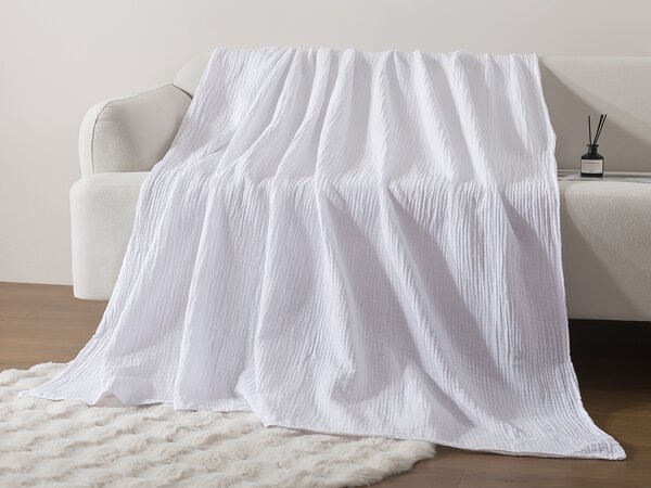 XPOSE® Dětská mušelínová deka SENA Premium - bílá 120x120 cm
