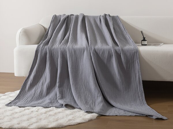 XPOSE® Dětská mušelínová deka SENA Premium - tmavě šedá 120x120 cm