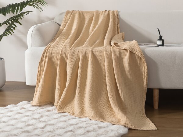 XPOSE® Dětská mušelínová deka SENA Premium - béžová 120x120 cm