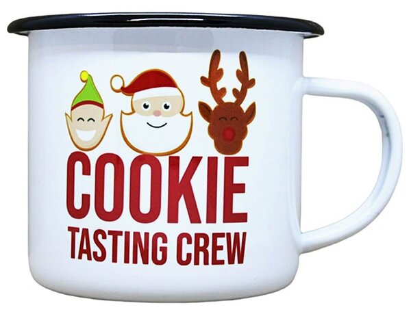Smaltovaný plecháček s potiskem Cookie Objem: 330 ml