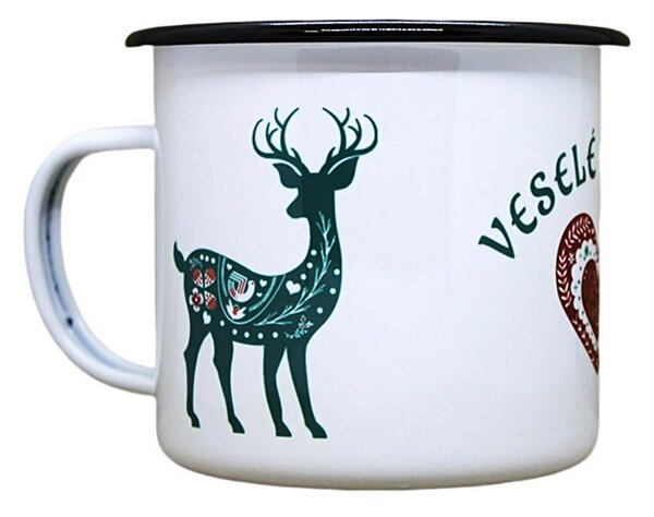 Plecháček Veselé Vánoce s jeleny Objem: 330 ml