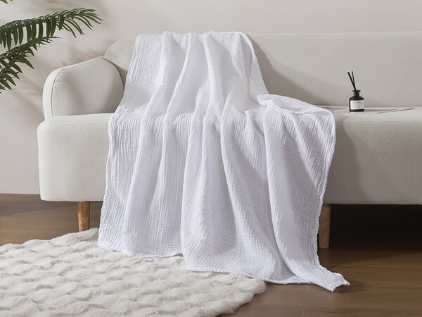 XPOSE® Dětská mušelínová deka SENA Premium - bílá 120x120 cm