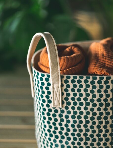 Muurla Úložný koš Berries beige green 30L