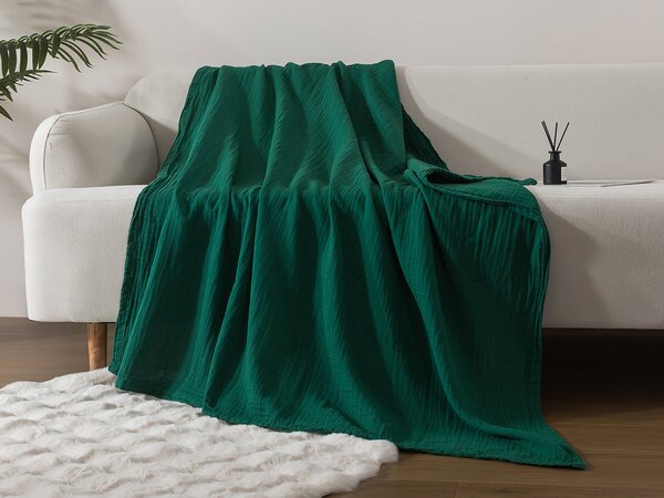 XPOSE® Dětská mušelínová deka SENA Premium - tmavě zelená 120x120 cm