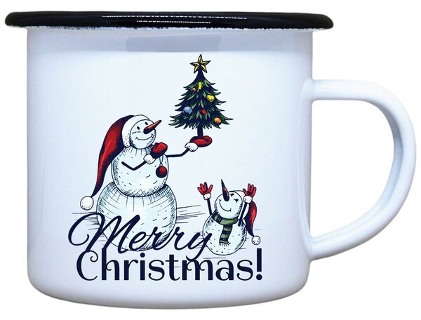 Plecháček s potiskem Merry Christmas! Objem: 330 ml