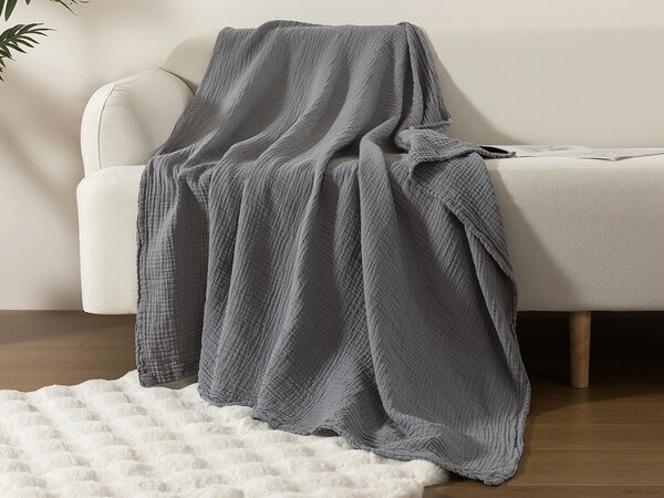 XPOSE® Dětská mušelínová deka SENA Premium - tmavě šedá 120x120 cm