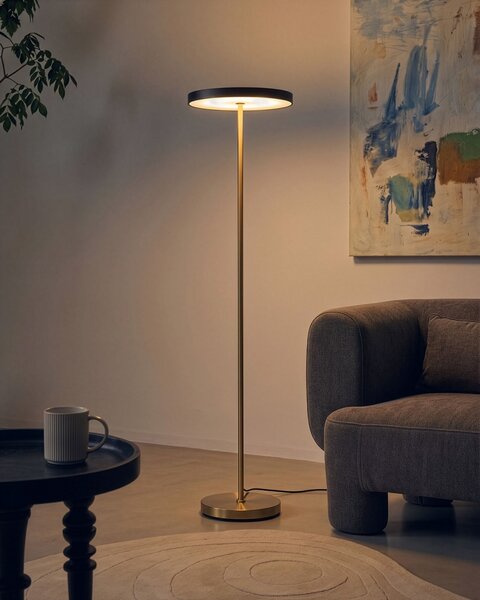 LED stojací lampa EVENLODE se stmívačem Kov Černá