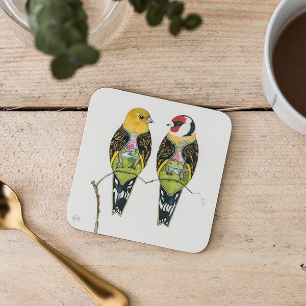The DM Collection Tácek pod sklenici Two Goldfinches Pěnkava 9x9