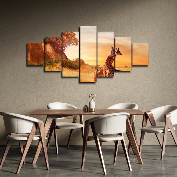 Obraz - Žirafy v Africe (210x100 cm)