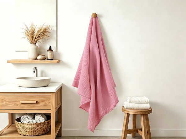 XPOSE® Dětská mušelínová osuška Premium - starorůžová 120x120 cm