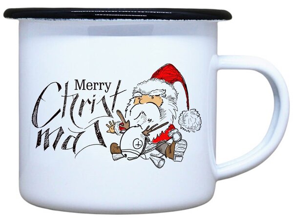 Plecháček s potiskem Merry Christmas Objem: 330 ml