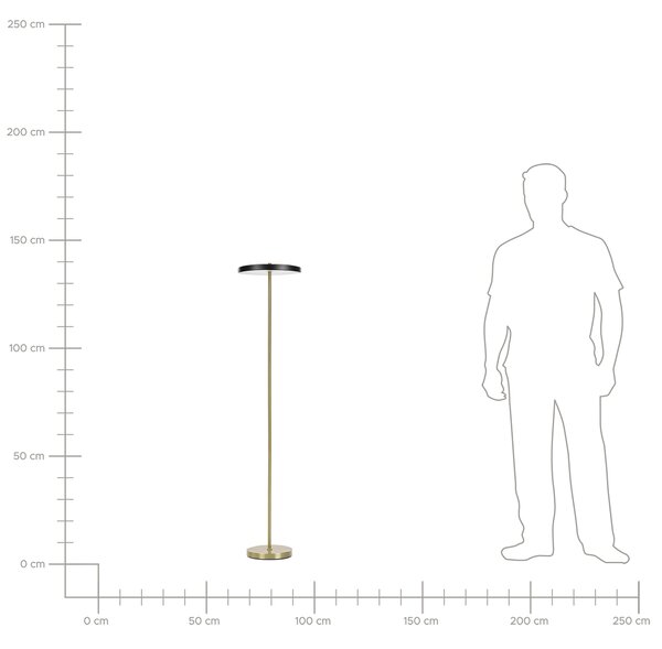 LED stojací lampa EVENLODE se stmívačem Kov Černá