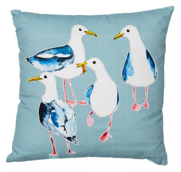 Shoeless Joe Dekorační polštář Seagull Parade blue 45 × 45 cm