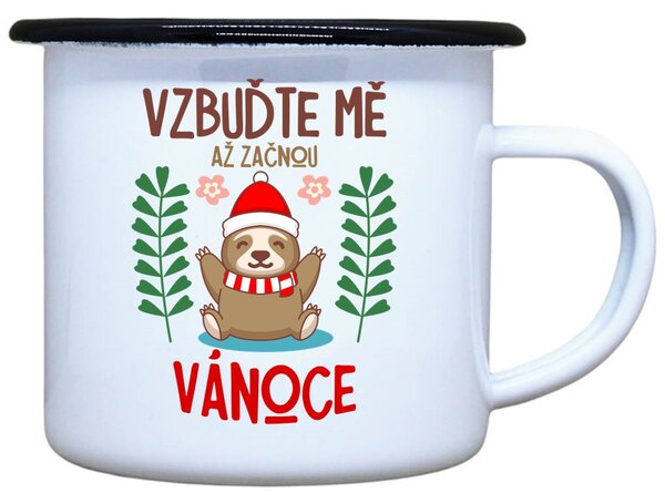 Plecháček s potiskem bílý Vzbuďte mě Objem: 330 ml