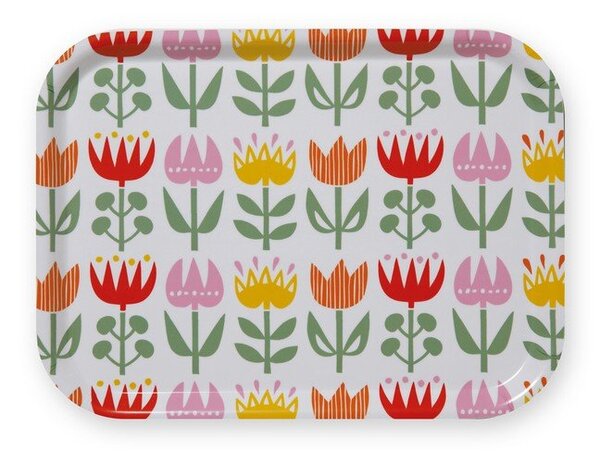 Klippan Malý servírovací tác Tulip red 27x20