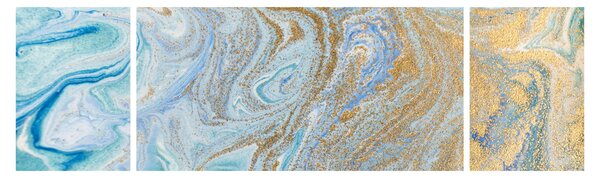 Obraz - Modrý mramor (170x50 cm)