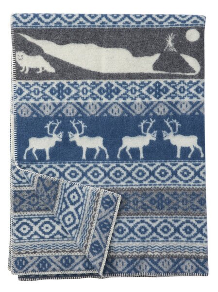 Klippan Vlněná deka Sarek blue 130x180