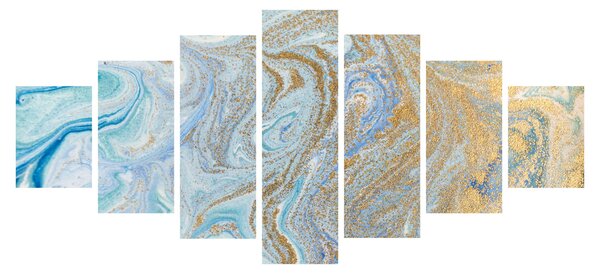 Obraz - Modrý mramor (210x100 cm)