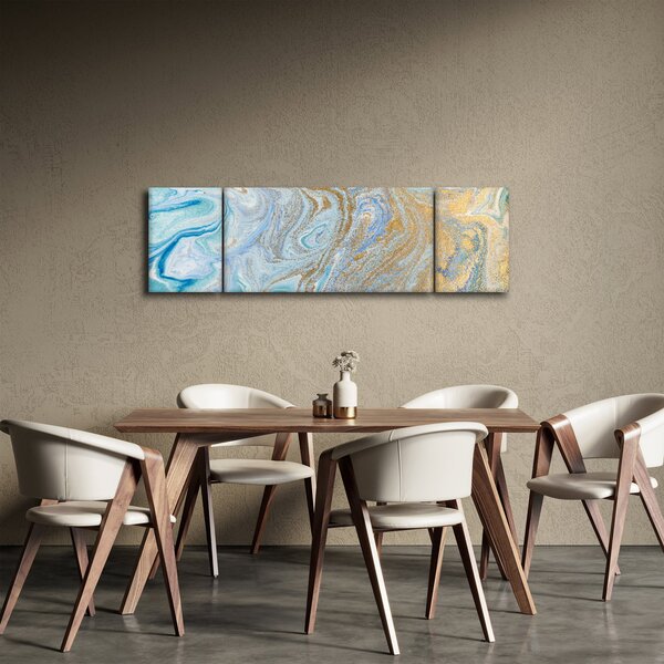 Obraz - Modrý mramor (170x50 cm)
