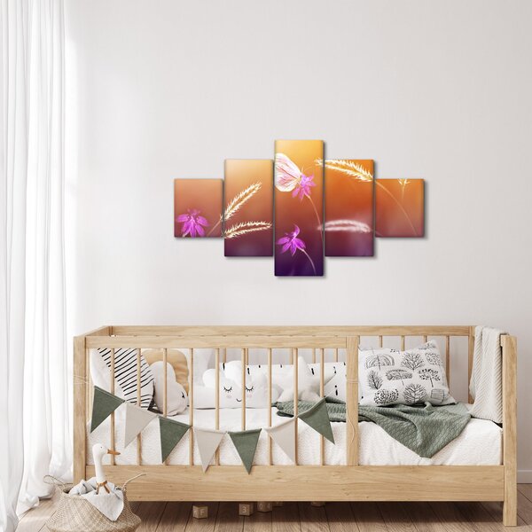 Obraz - Růžový motýl (125x70 cm)