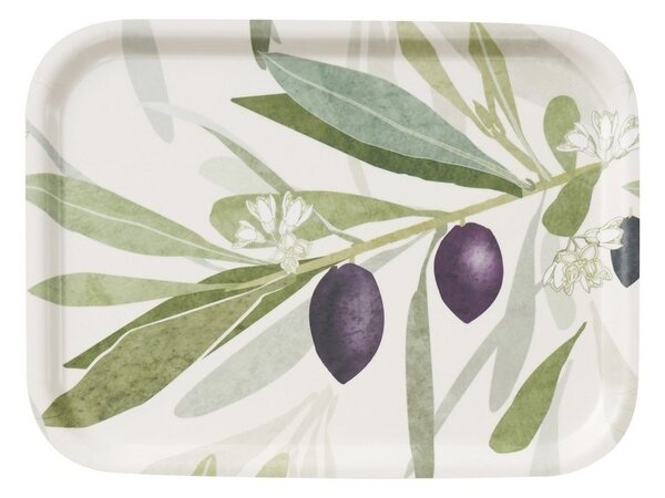 Klippan Malý servírovací tác Olive green 27x20