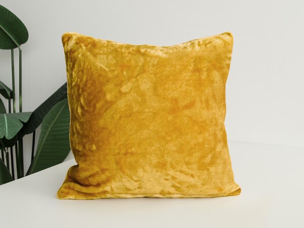 XPOSE® Mikroplyšový povlak na polštář - hořčicový 50x50 cm