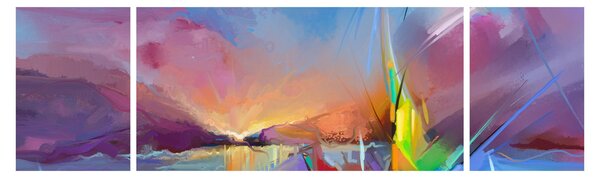 Obraz - Západ slunce (170x50 cm)