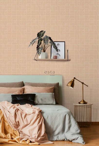 Hnědá vliesová tapeta na zeď, geometrický vzor 139208, Art Deco, Est