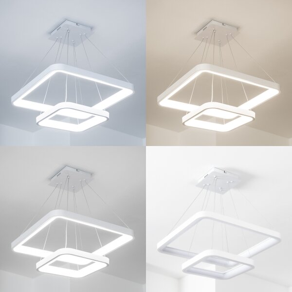 Brilagi - LED Stmív. lustr na lanku FALCON SLIM LED/78W/230V 50x50 cm bílá + DO
